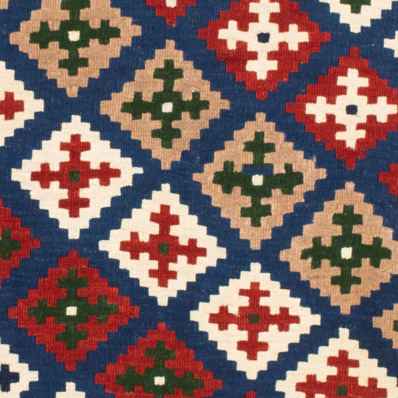 Dywan Kelim - Orientalny kwadratowy  - 103 x 100 cm - ciemnoniebieski