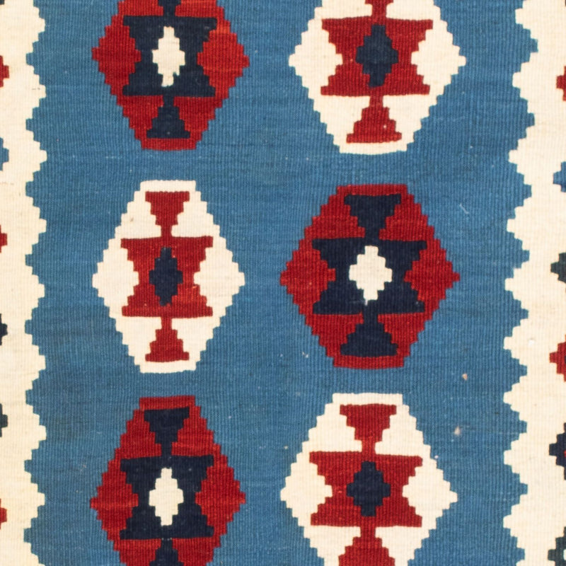 Dywan Kelim - Orientalny kwadratowy  - 107 x 102 cm - niebieski