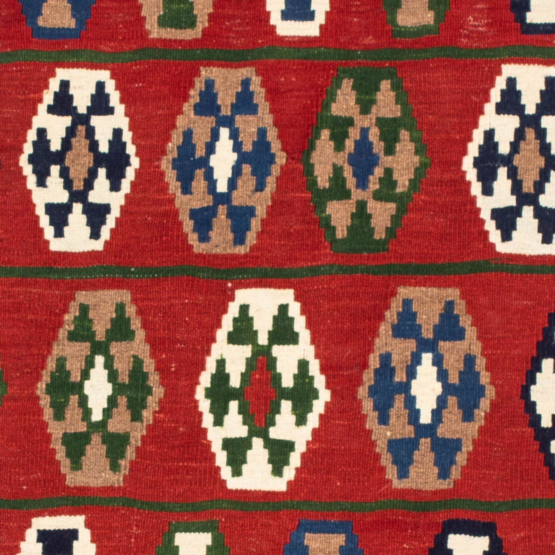 Dywan Kelim - Orientalny kwadratowy  - 100 x 98 cm - ciemna czerwień