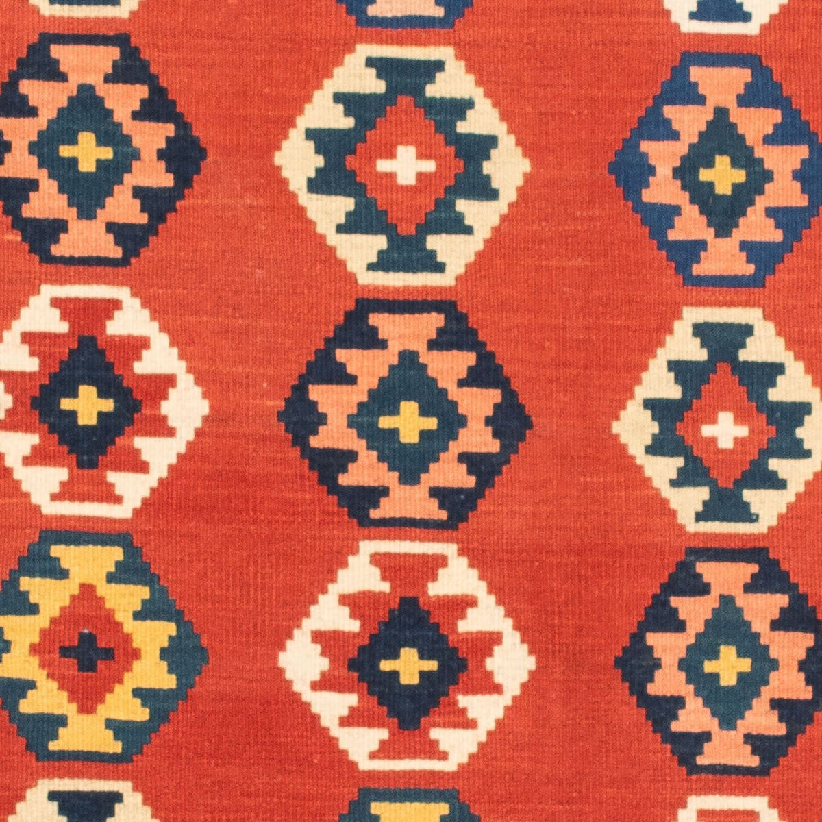 Dywan Kelim - Orientalny kwadratowy  - 106 x 99 cm - ciemna czerwień