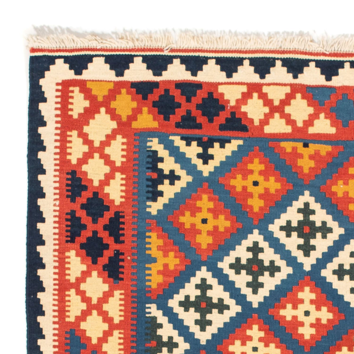 Dywan Kelim - Orientalny kwadratowy  - 104 x 100 cm - ciemnoniebieski