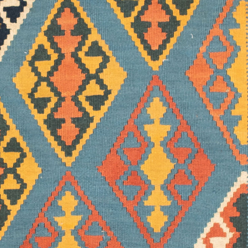 Dywan Kelim - Orientalny kwadratowy  - 102 x 101 cm - pomarańczowy