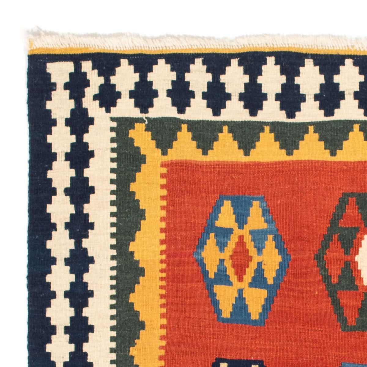 Dywan Kelim - Orientalny kwadratowy  - 105 x 100 cm - ciemna czerwień