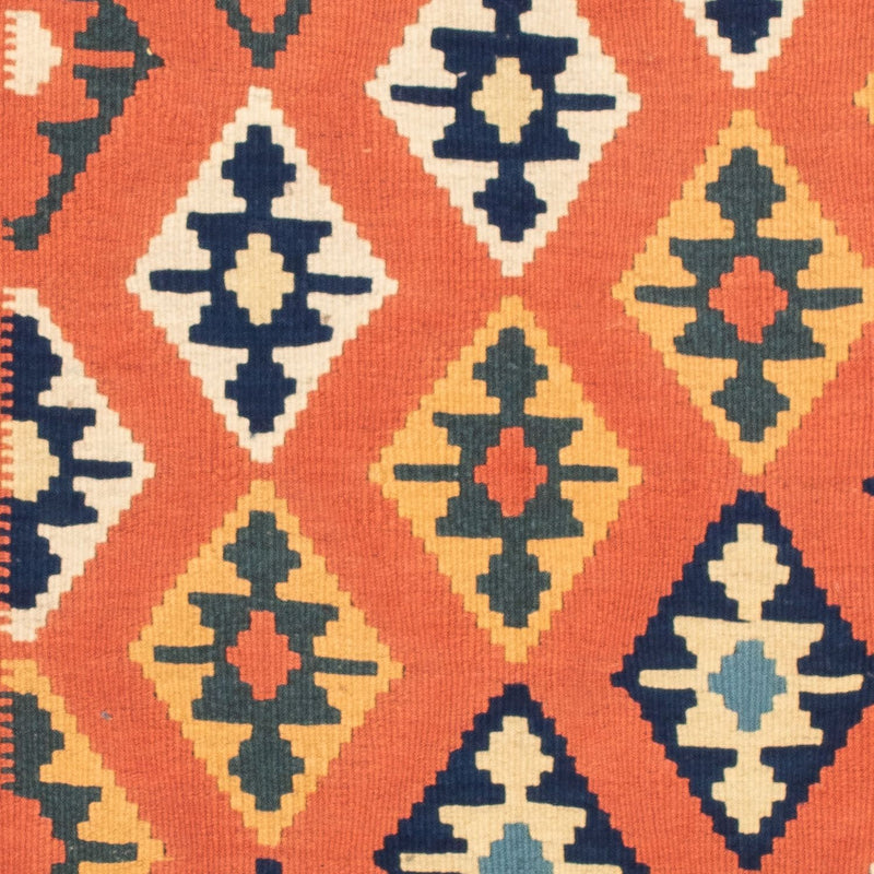 Dywan Kelim - Orientalny kwadratowy  - 104 x 104 cm - rdza