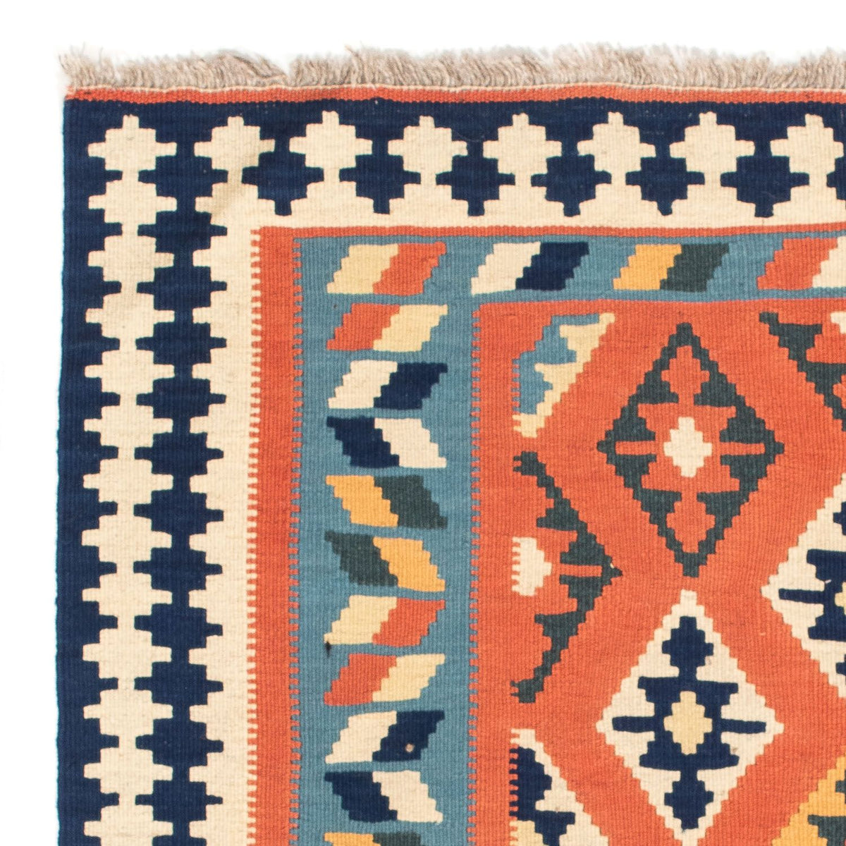 Dywan Kelim - Orientalny kwadratowy  - 104 x 104 cm - rdza