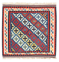 Dywan Kelim - Orientalny kwadratowy  - 104 x 97 cm - niebieski