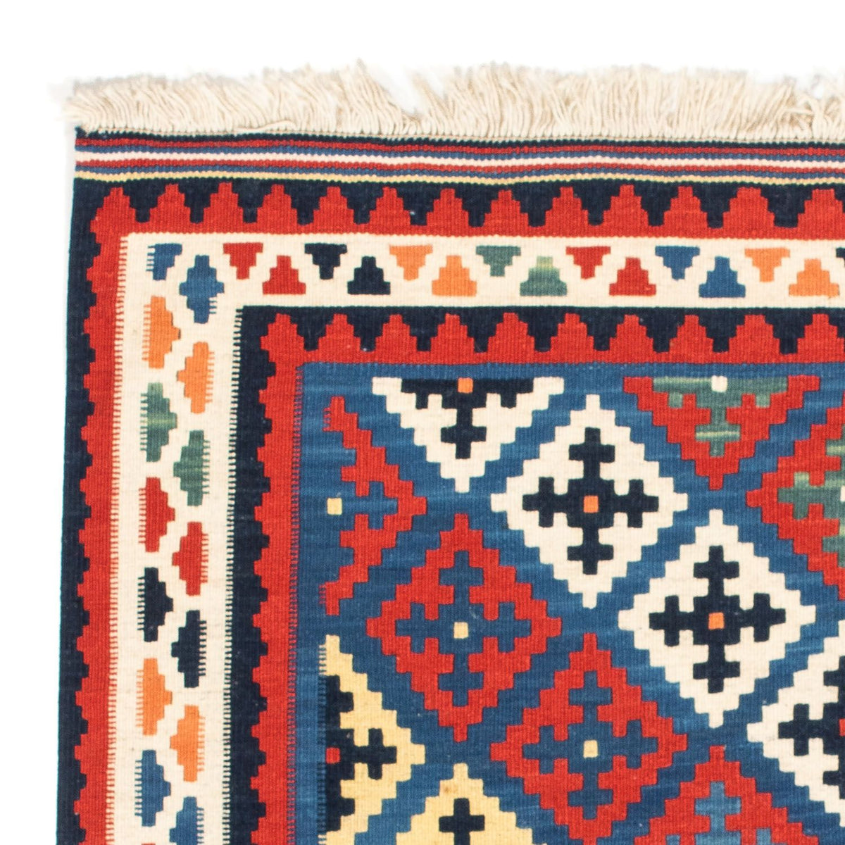 Dywan Kelim - Orientalny kwadratowy  - 104 x 97 cm - niebieski