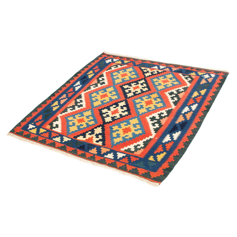 Dywan Kelim - Orientalny kwadratowy  - 102 x 101 cm - czerwony