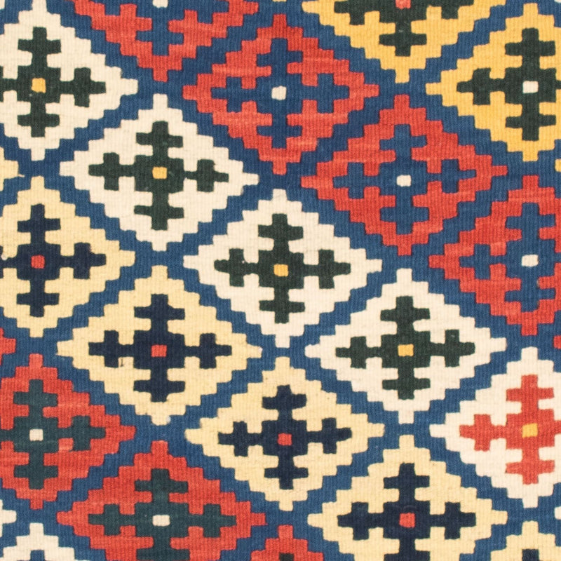 Dywan Kelim - Orientalny kwadratowy  - 104 x 102 cm - niebieski