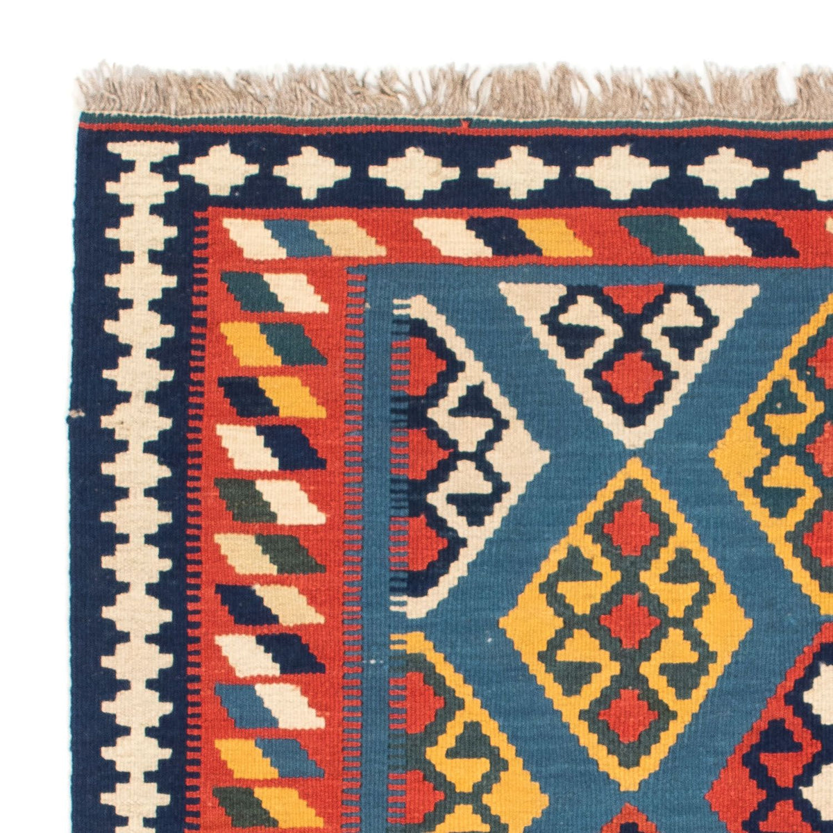 Dywan Kelim - Orientalny kwadratowy  - 101 x 99 cm - ciemnoniebieski