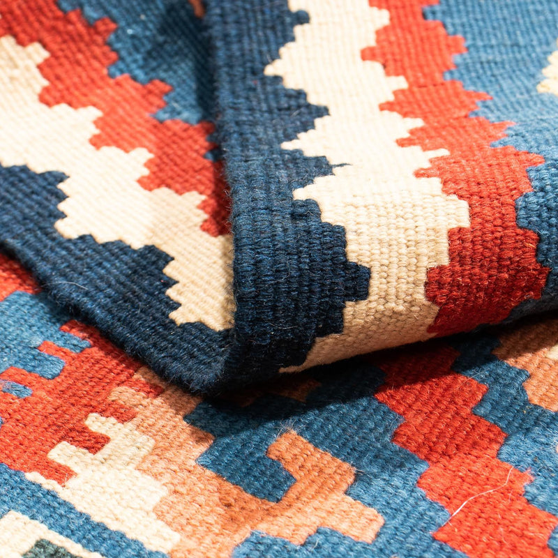 Dywan Kelim - Orientalny kwadratowy  - 105 x 101 cm - ciemna czerwień