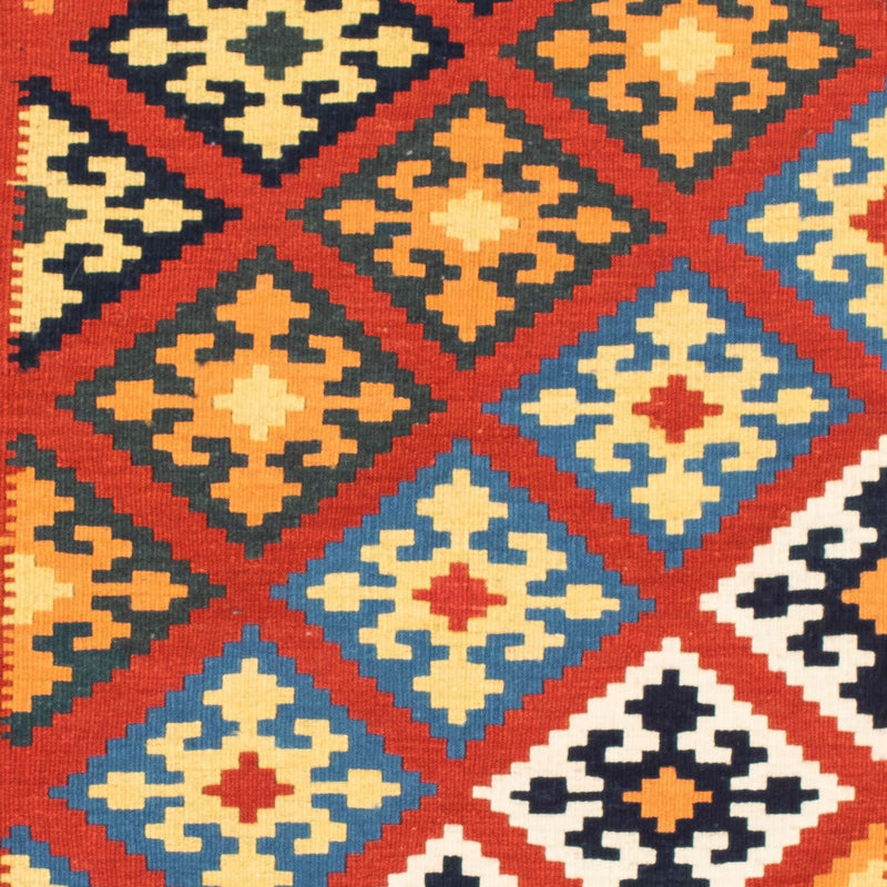 Dywan Kelim - Orientalny kwadratowy  - 101 x 93 cm - ciemna czerwień