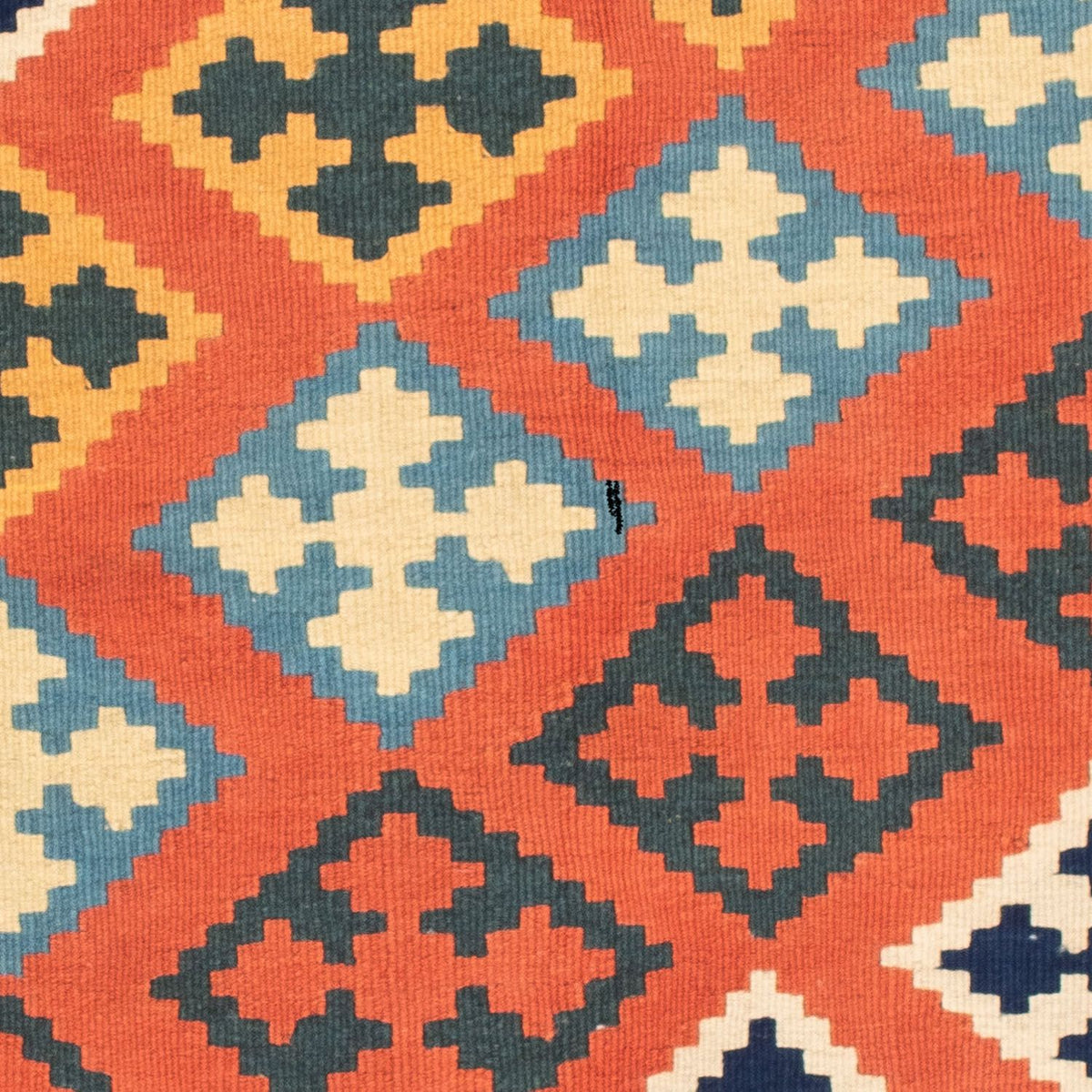 Dywan Kelim - Orientalny kwadratowy  - 106 x 106 cm - pomarańczowy