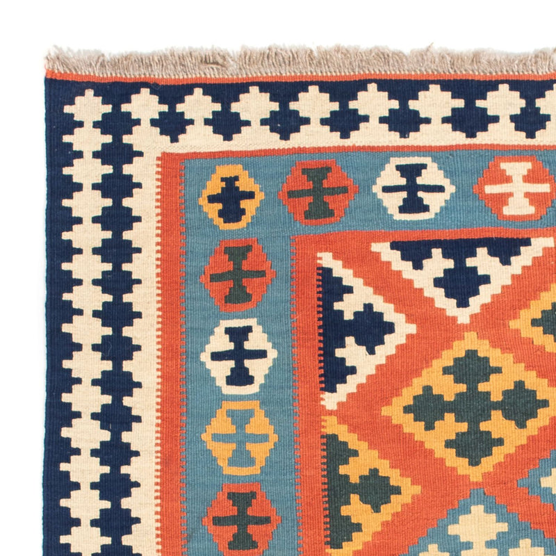 Dywan Kelim - Orientalny kwadratowy  - 106 x 106 cm - pomarańczowy