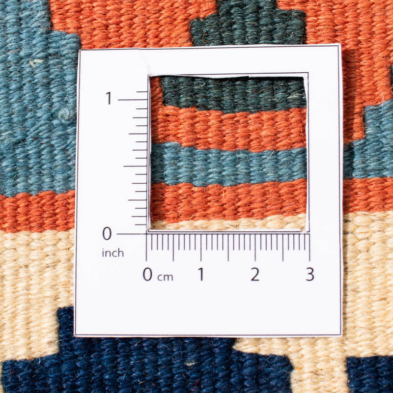 Dywan Kelim - Orientalny kwadratowy  - 106 x 106 cm - pomarańczowy