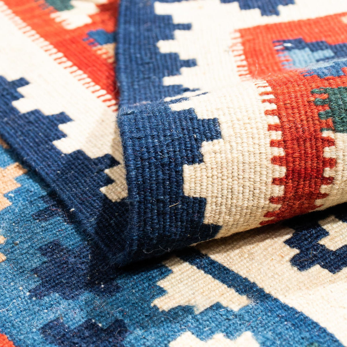 Dywan Kelim - Orientalny kwadratowy  - 104 x 102 cm - wielokolorowy