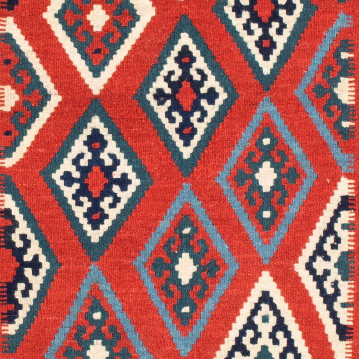 Dywan Kelim - Orientalny kwadratowy  - 103 x 101 cm - wielokolorowy