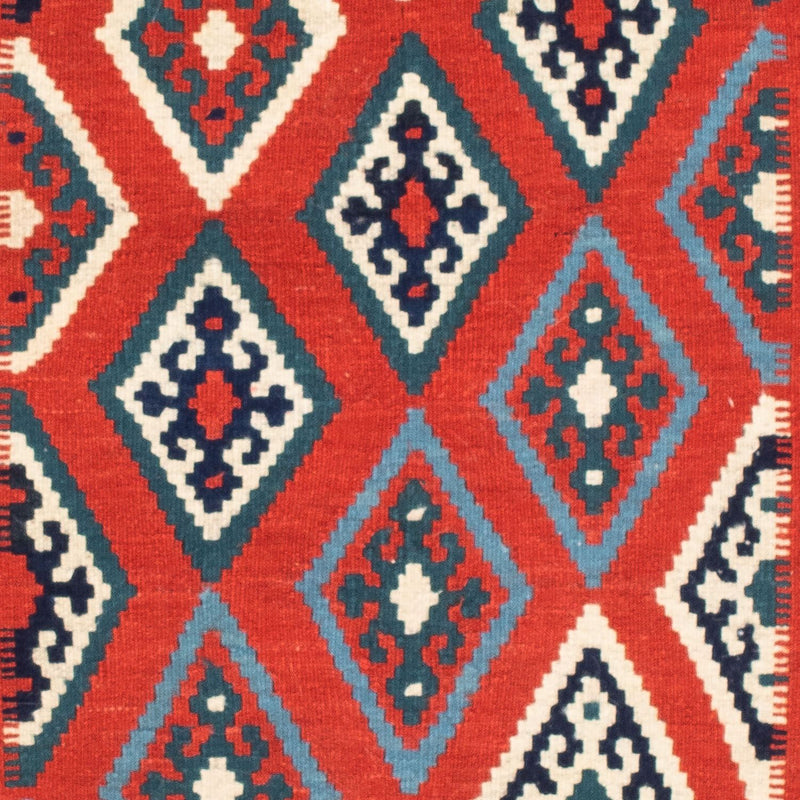 Dywan Kelim - Orientalny kwadratowy  - 103 x 101 cm - wielokolorowy