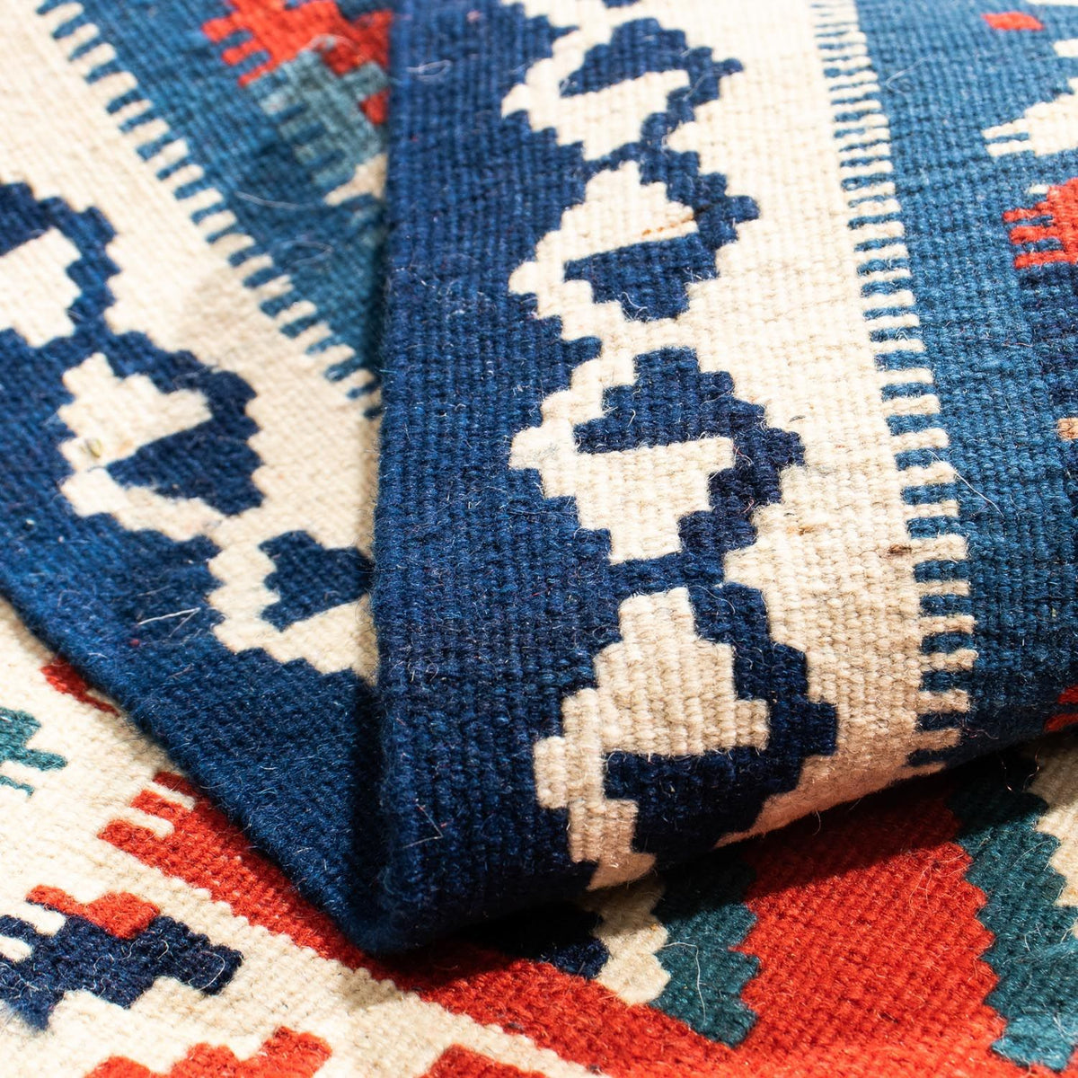 Dywan Kelim - Orientalny kwadratowy  - 103 x 101 cm - wielokolorowy