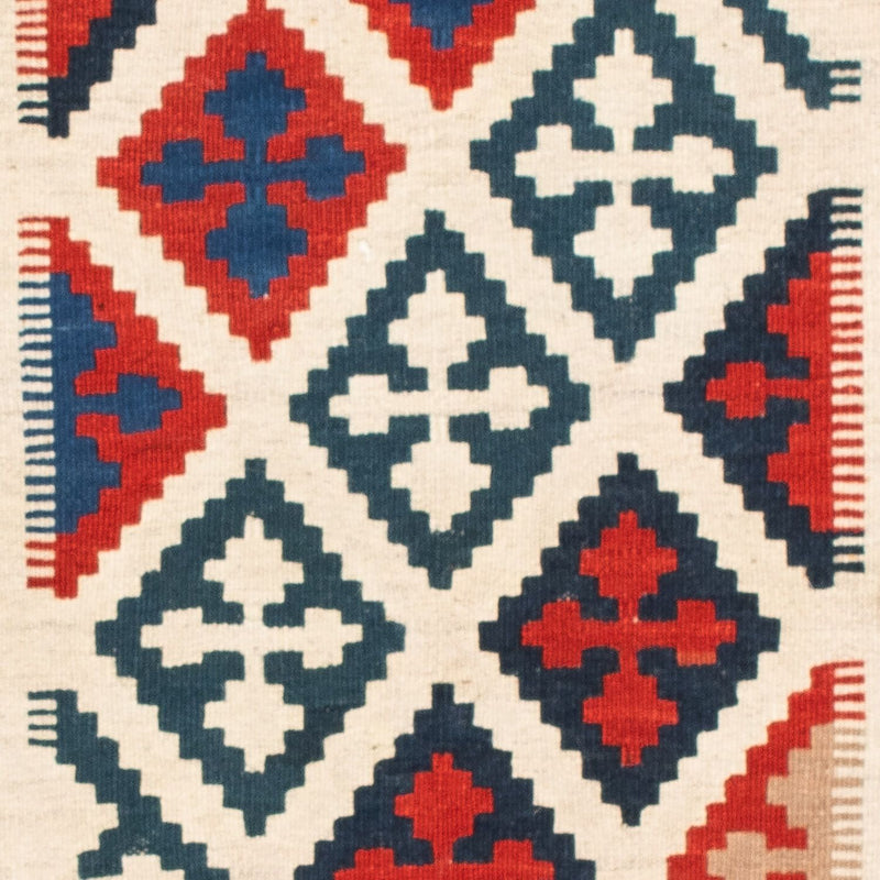 Dywan Kelim - Orientalny kwadratowy  - 108 x 103 cm - niebieski