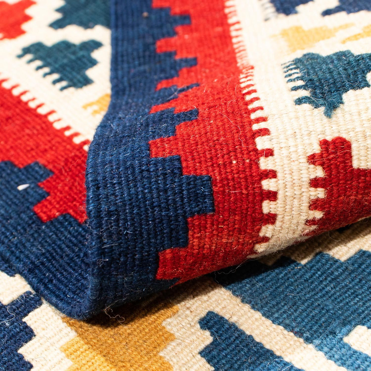 Dywan Kelim - Orientalny kwadratowy  - 105 x 102 cm - wielokolorowy