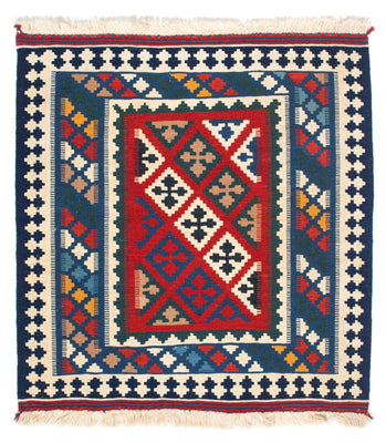 Dywan Kelim - Orientalny kwadratowy  - 104 x 98 cm - niebieski