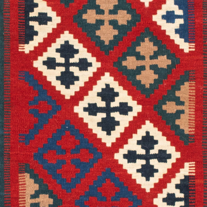 Dywan Kelim - Orientalny kwadratowy  - 104 x 98 cm - niebieski