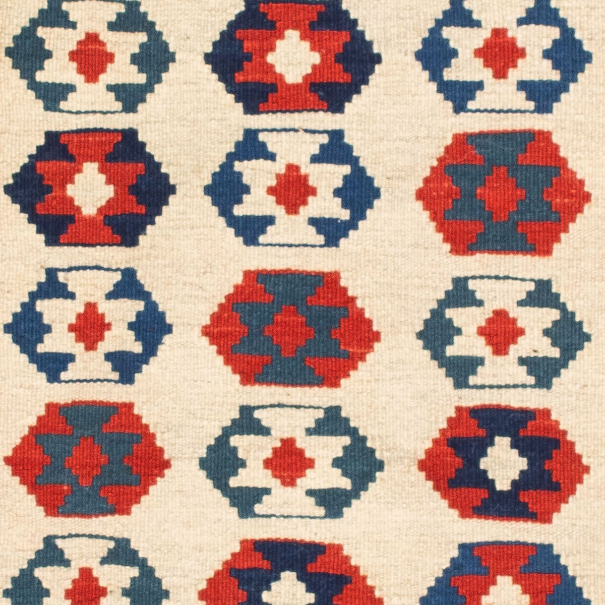 Dywan Kelim - Orientalny kwadratowy  - 103 x 103 cm - beżowy