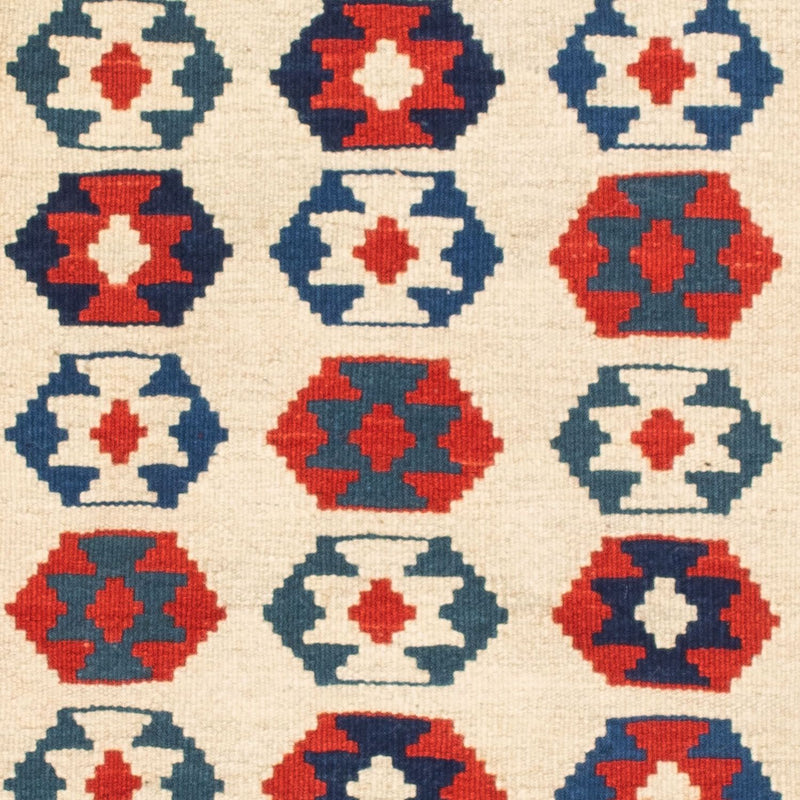 Dywan Kelim - Orientalny kwadratowy  - 103 x 103 cm - beżowy