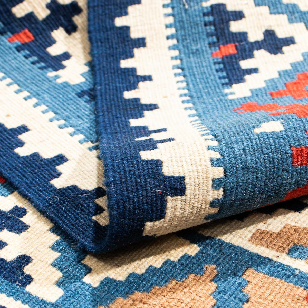 Dywan Kelim - Orientalny kwadratowy  - 101 x 96 cm - wielokolorowy