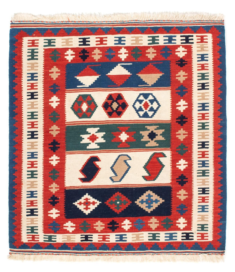 Dywan Kelim - Orientalny kwadratowy  - 106 x 100 cm - wielokolorowy