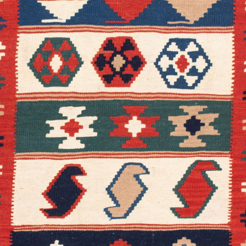 Dywan Kelim - Orientalny kwadratowy  - 106 x 100 cm - wielokolorowy