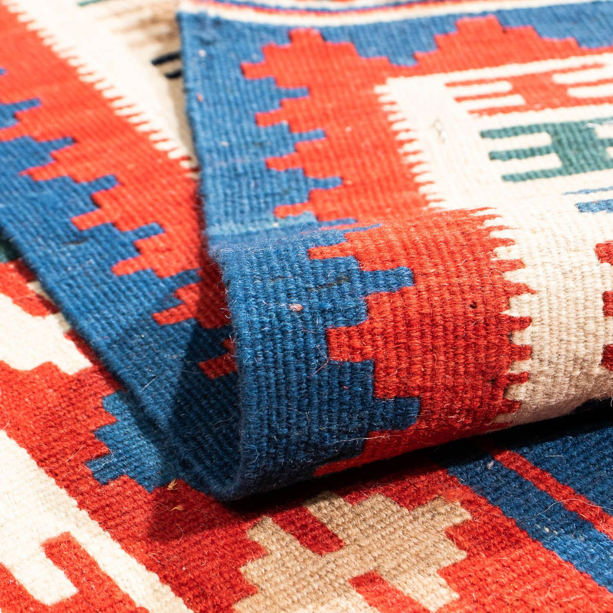 Dywan Kelim - Orientalny kwadratowy  - 106 x 100 cm - wielokolorowy