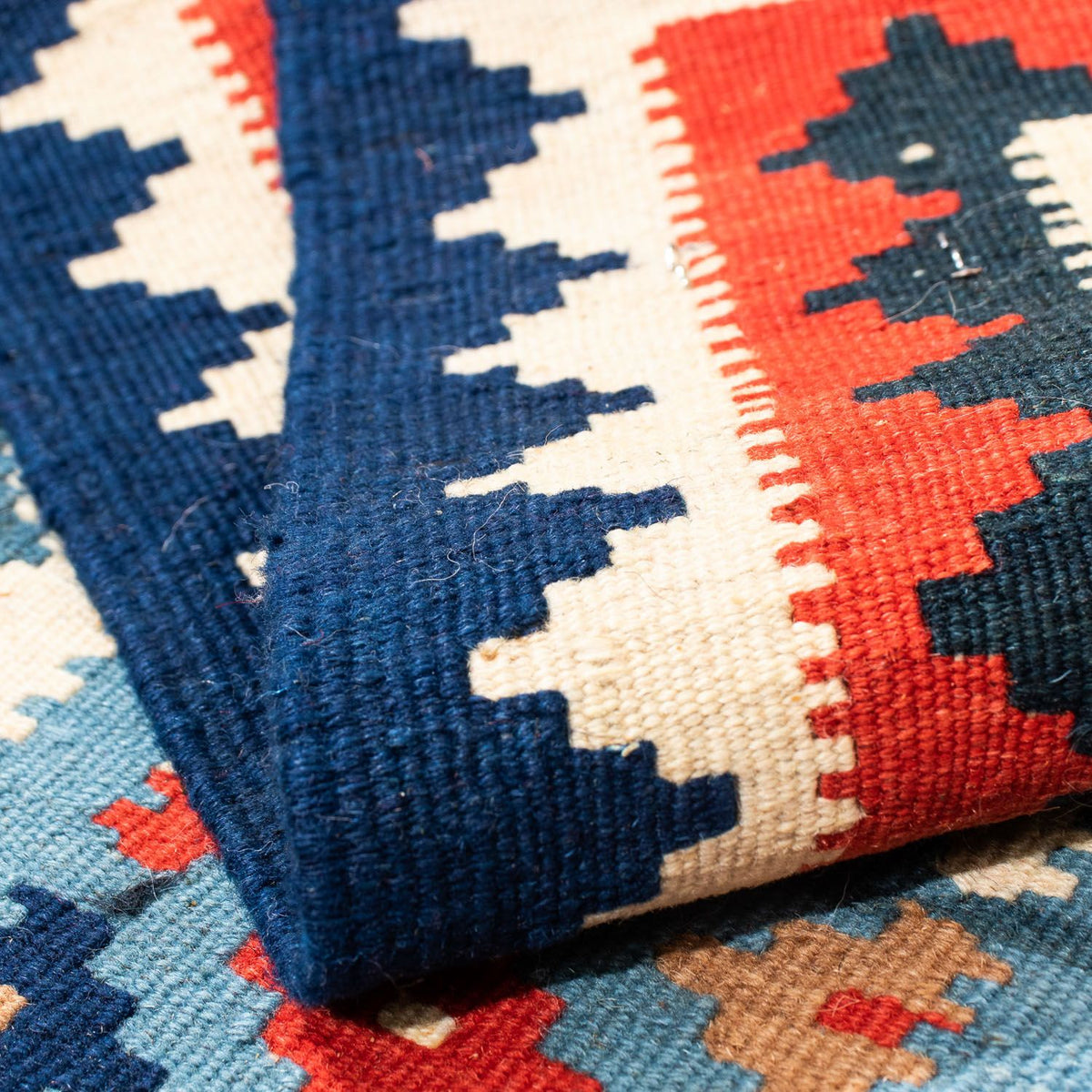 Dywan Kelim - Orientalny kwadratowy  - 104 x 100 cm - wielokolorowy