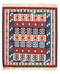 Dywan Kelim - Orientalny kwadratowy  - 110 x 100 cm - niebieski