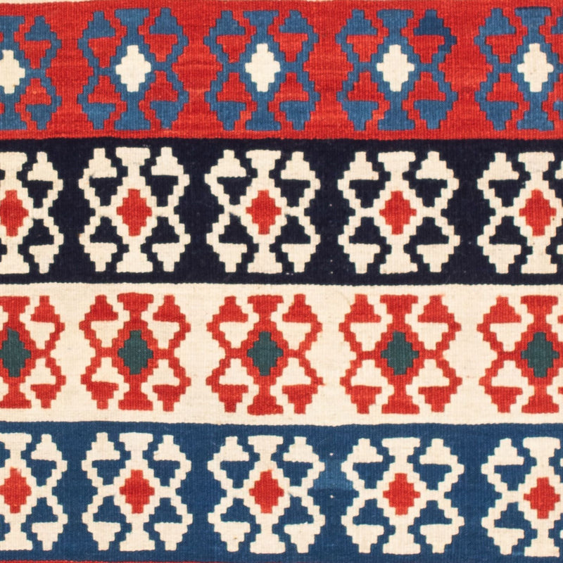 Dywan Kelim - Orientalny kwadratowy  - 110 x 100 cm - niebieski