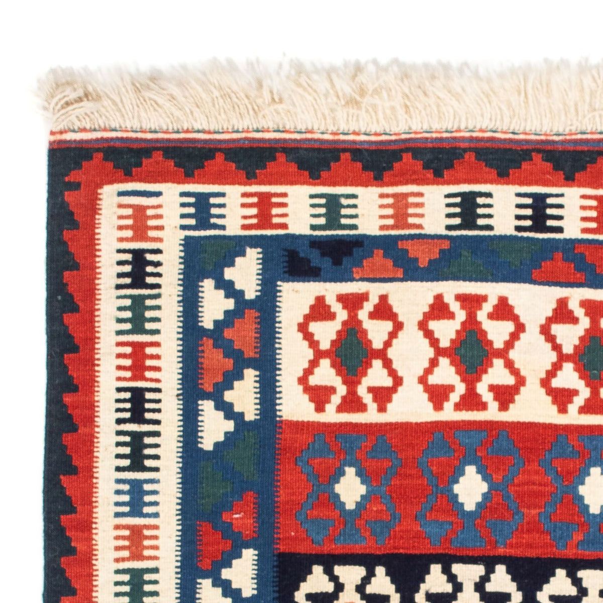 Dywan Kelim - Orientalny kwadratowy  - 110 x 100 cm - niebieski