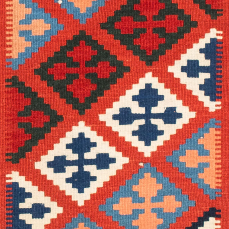 Dywan Kelim - Orientalny kwadratowy  - 118 x 102 cm - niebieski