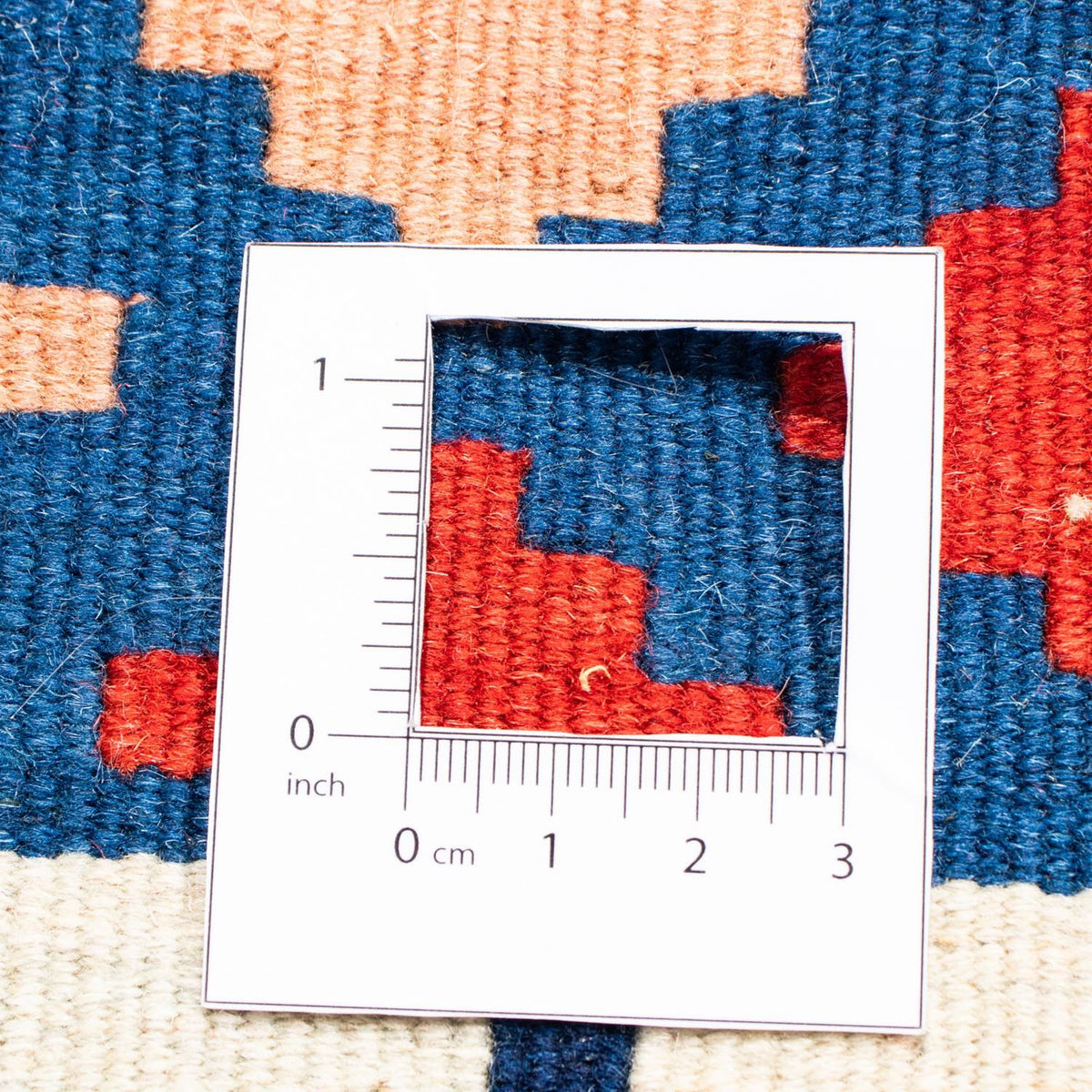 Dywan Kelim - Orientalny kwadratowy  - 118 x 102 cm - niebieski