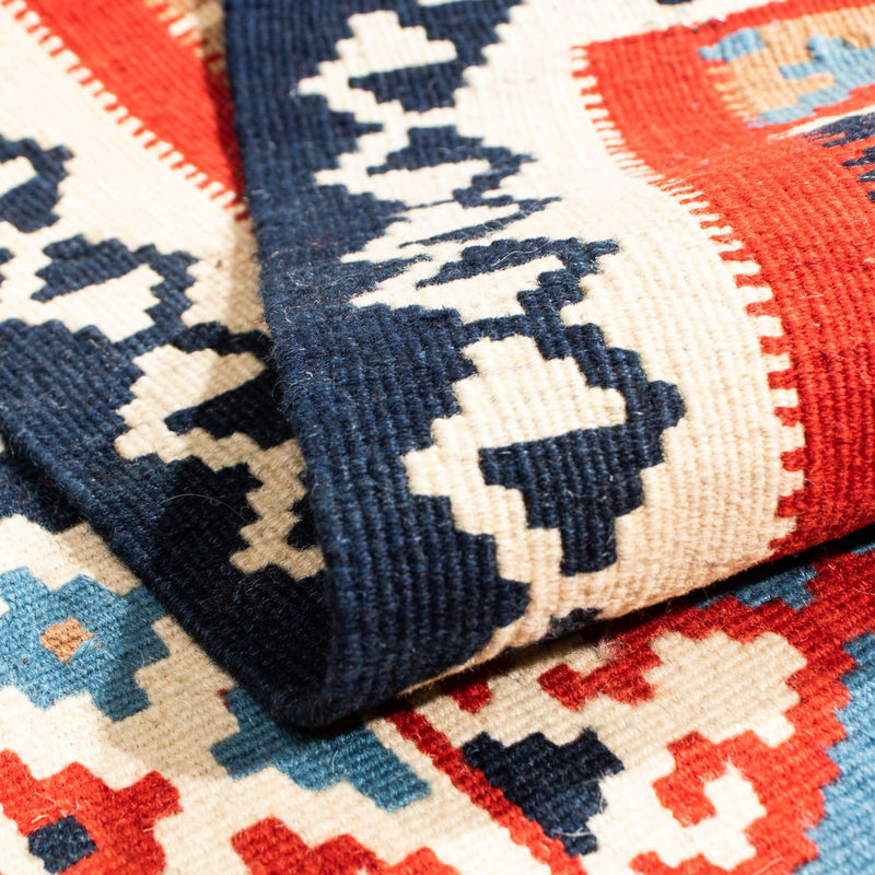 Dywan Kelim - Orientalny kwadratowy  - 108 x 105 cm - czerwony