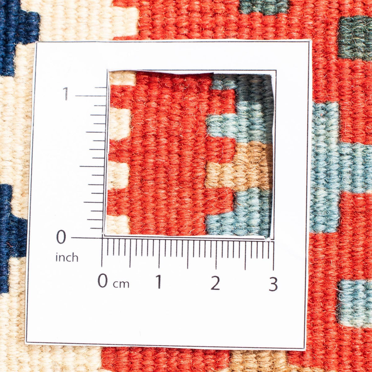 Dywan Kelim - Orientalny kwadratowy  - 108 x 101 cm - czerwony