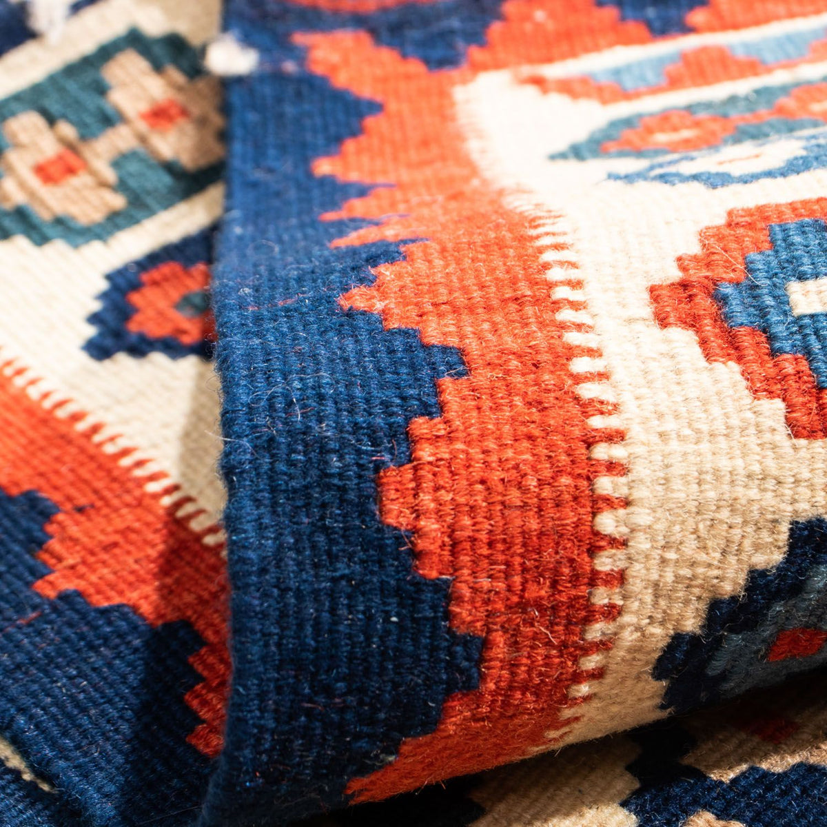 Dywan Kelim - Orientalny kwadratowy  - 104 x 102 cm - beżowy