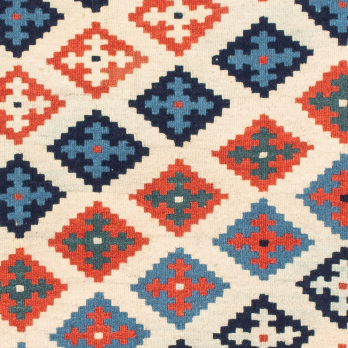 Dywan Kelim - Orientalny kwadratowy  - 110 x 104 cm - rdza