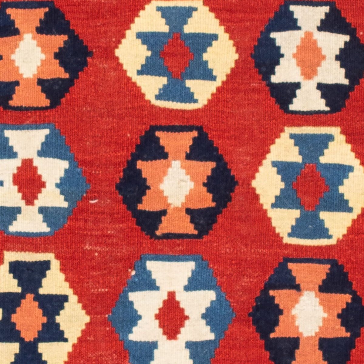 Dywan Kelim - Orientalny kwadratowy  - 110 x 105 cm - niebieski