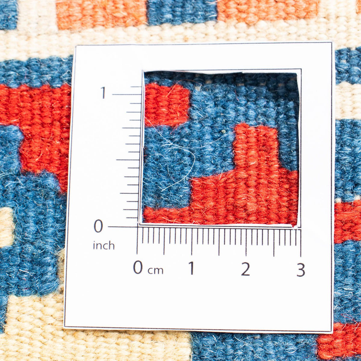 Dywan Kelim - Orientalny kwadratowy  - 110 x 105 cm - niebieski