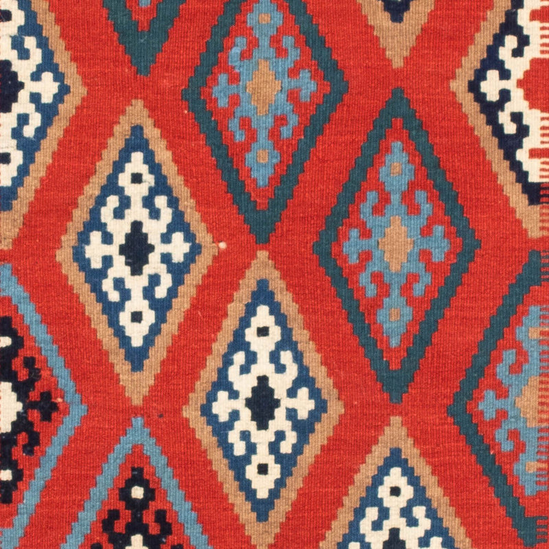 Dywan Kelim - Orientalny kwadratowy  - 100 x 98 cm - niebieski