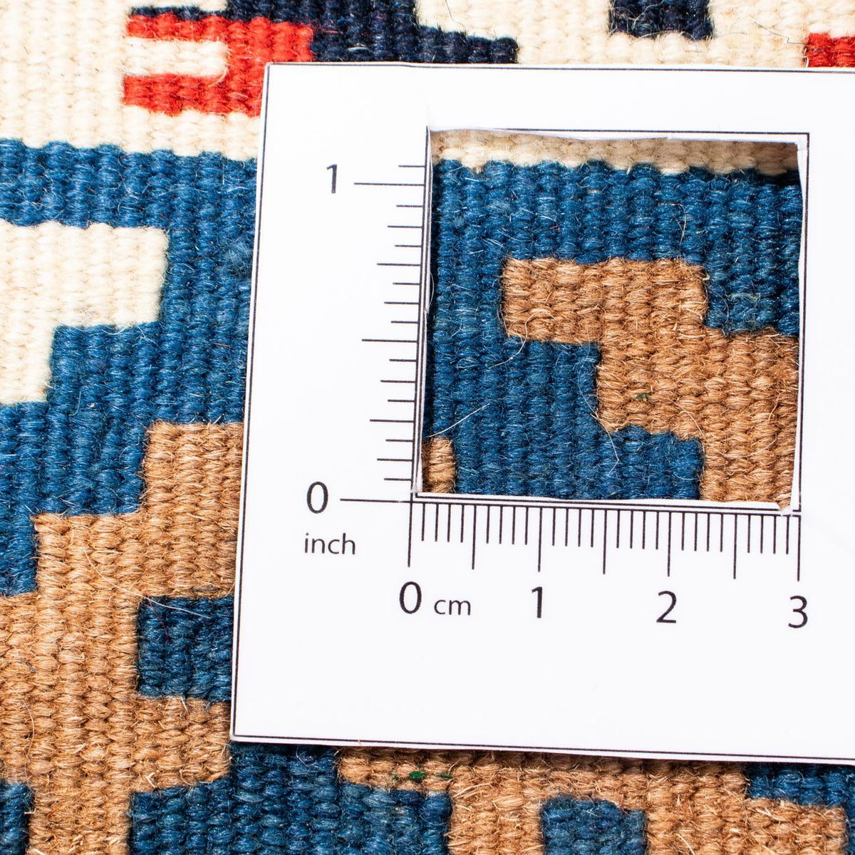 Dywan Kelim - Orientalny kwadratowy  - 100 x 98 cm - niebieski