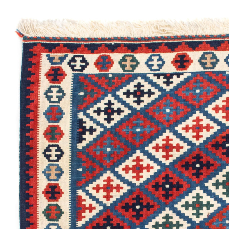 Dywan Kelim - Orientalny kwadratowy  - 105 x 103 cm - niebieski