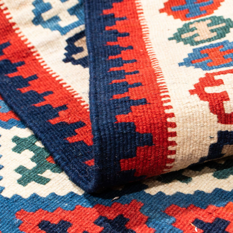 Dywan Kelim - Orientalny kwadratowy  - 105 x 103 cm - niebieski