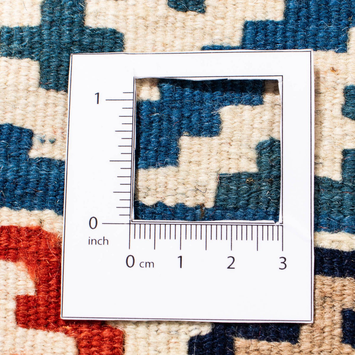 Dywan Kelim - Orientalny kwadratowy  - 105 x 103 cm - niebieski